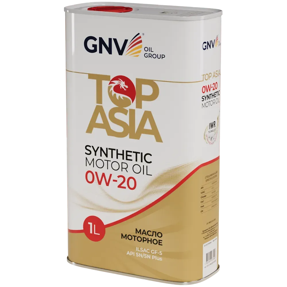 Моторное масло GNV Top Asia 0W20 СИНТ SP/SN+ GF-6A/5 1 л