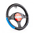 Оплётка AUTOPROFI из экокожи AP-1947 BK/BL(M)