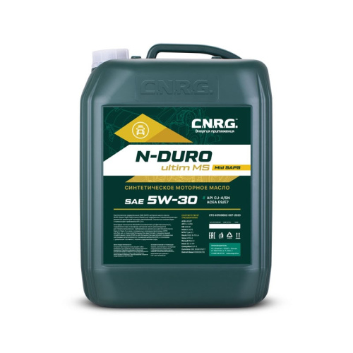 Моторное масло C.N.R.G. N-Duro Ultim MS 5W30 CK-4/CJ-4/SN Канистра 20 л
