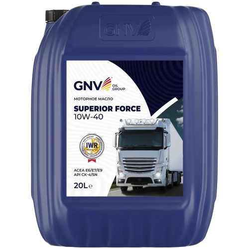 Моторное масло GNV Superior Force 10W40 СИНТ E6/E7/E9 CK-4/SN 20 л.
