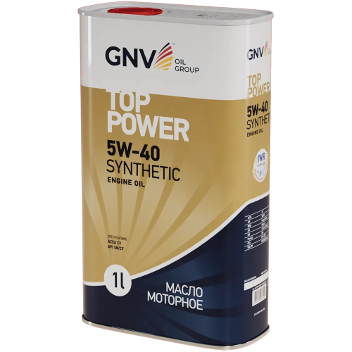 Моторное масло GNV Top Power 5W40 СИНТ SN/CF C3 1 л