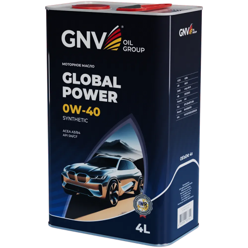 Моторное масло GNV Global Power 0W40 СИНТ SN/CF A3/B4 4 л