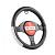 Оплётка AUTOPROFI из экокожи AP-1947 BK/GY (M)