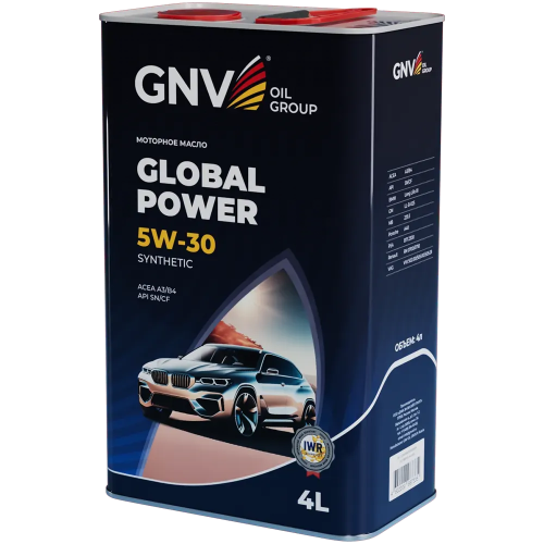 Моторное масло GNV Global Power 5W30 СИНТ SN/CF A3/B4 4 л